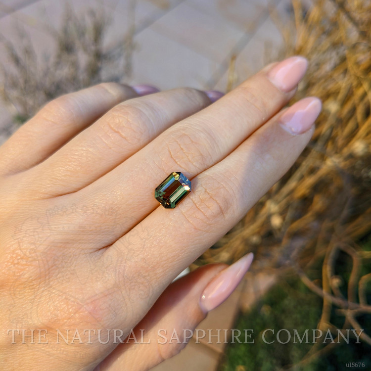 3.65 Ct. Greenish Brown Sapphire from Ceylon (Sri Lanka)