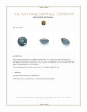 3.61 Ct. Greenish Blue Sapphire from Ceylon (Sri Lanka) Appraisal