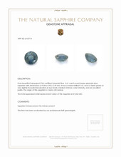 3.61 Ct. Greenish Blue Sapphire from Ceylon (Sri Lanka) Appraisal