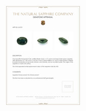 4.72 Ct. Bluish Green Sapphire from Ceylon (Sri Lanka) Appraisal