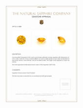 0.83 Ct. Yellowish Orange Sapphire from Ceylon (Sri Lanka) Appraisal