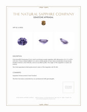 0.66 Ct. Purple Sapphire from Ceylon (Sri Lanka) Appraisal