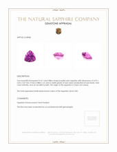 0.47 Ct. Purplish Pink Sapphire from Ceylon (Sri Lanka) Appraisal