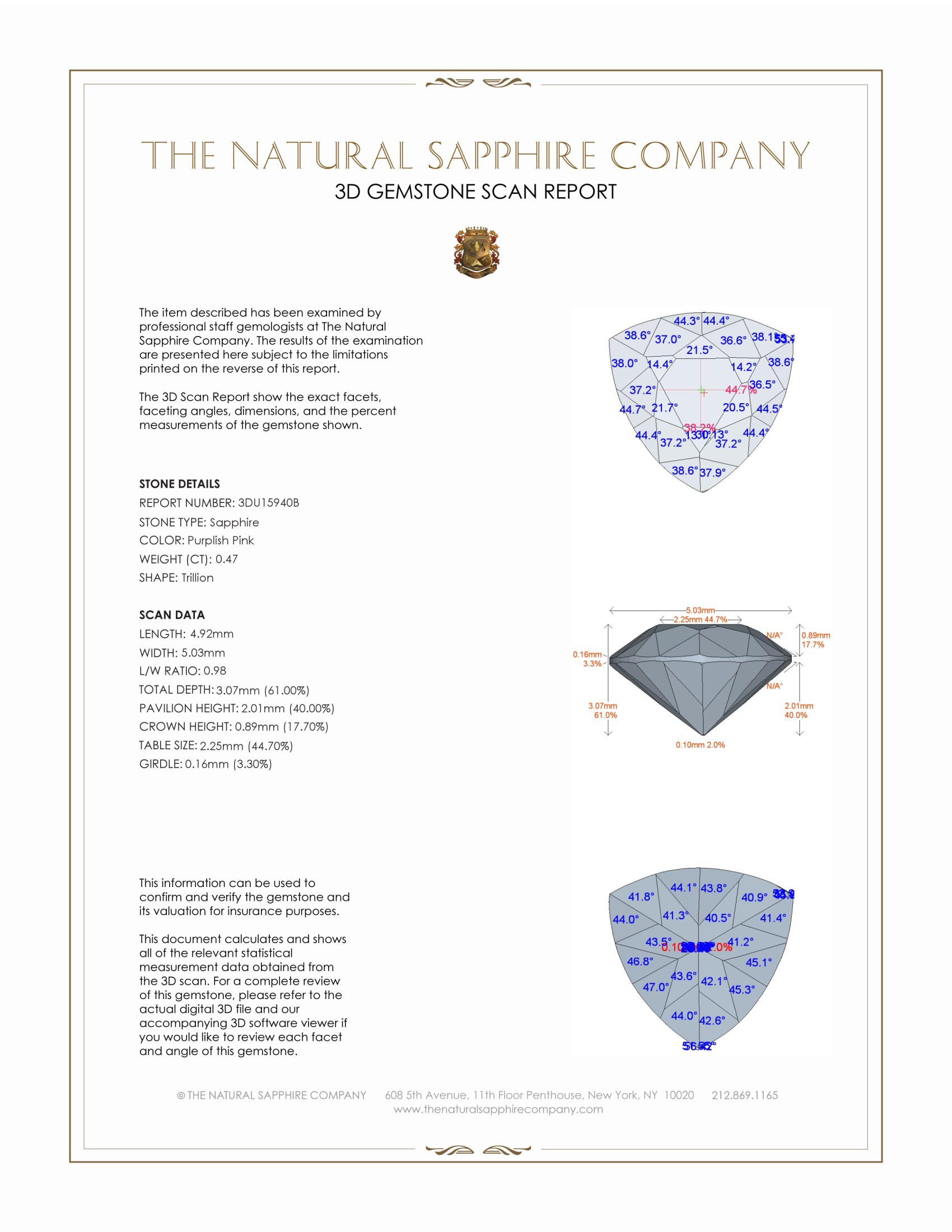 0.47 Ct. Purplish Pink Sapphire from Ceylon (Sri Lanka)