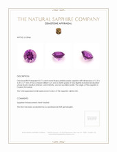 0.71 Ct. Pinkish Purple Sapphire from Ceylon (Sri Lanka) Appraisal