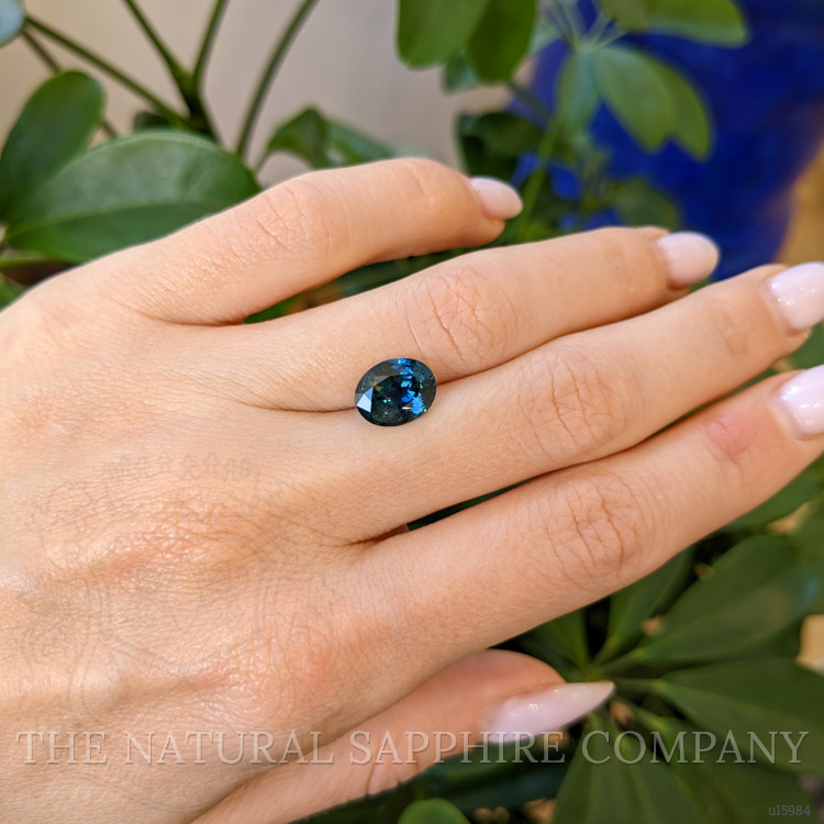 3.06 Ct. Greenish Blue Sapphire from Ceylon (Sri Lanka)