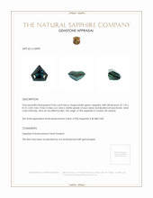2.06 Ct. Bluish Green Sapphire from Ceylon (Sri Lanka) Appraisal