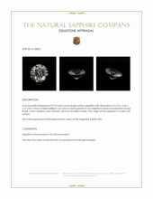 0.72 Ct. White Sapphire from Ceylon (Sri Lanka) Appraisal