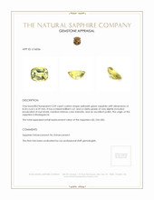 2.09 Ct. Yellowish Green Sapphire from Madagascar Appraisal