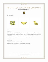 2.09 Ct. Yellowish Green Sapphire from Madagascar Appraisal