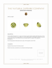 2.17 Ct. Greenish Yellow Sapphire from Madagascar Appraisal