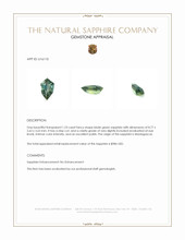1.23 Ct. Bluish Green Sapphire from Madagascar Appraisal