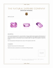 0.61 Ct. Pinkish Purple Sapphire from Ceylon (Sri Lanka) Appraisal