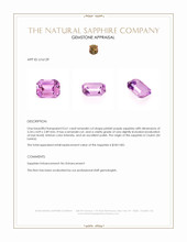 0.61 Ct. Pinkish Purple Sapphire from Ceylon (Sri Lanka) Appraisal