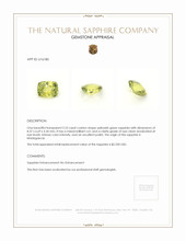2.23 Ct. Yellowish Green Sapphire from Madagascar Appraisal