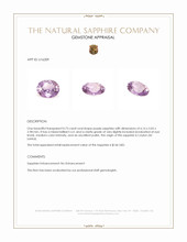 0.73 Ct. Purple Sapphire from Ceylon (Sri Lanka) Appraisal