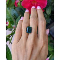 10.24 Ct. Bluish Green Sapphire from Madagascar Life Style