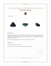 3.62 Ct. Bluish Green Sapphire from Madagascar Appraisal