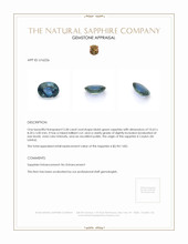 3.58 Ct. Bluish Green Sapphire from Ceylon (Sri Lanka) Appraisal