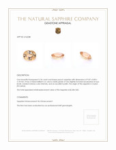 3.36 Ct. Peach Sapphire from Ceylon (Sri Lanka) Appraisal
