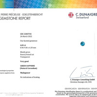 4.01 Ct. Greenish Blue Sapphire from Madagascar Scan Report