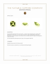 0.30 Ct. Yellowish Green Sapphire from Ceylon (Sri Lanka) Appraisal