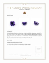 0.27 Ct. Purple Sapphire from Ceylon (Sri Lanka) Appraisal