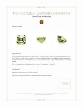 0.29 Ct. Green Sapphire from Ceylon (Sri Lanka) Appraisal