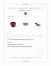 0.19 Ct. Pinkish Purple Sapphire from Ceylon (Sri Lanka) Appraisal