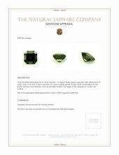 0.25 Ct. Green Sapphire from Ceylon (Sri Lanka) Appraisal