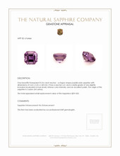 0.26 Ct. Purplish Pink Sapphire from Ceylon (Sri Lanka) Appraisal