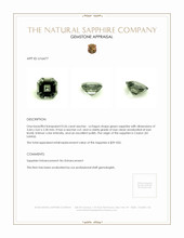 0.26 Ct. Green Sapphire from Ceylon (Sri Lanka) Appraisal