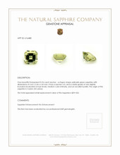 0.26 Ct. Yellowish Green Sapphire from Ceylon (Sri Lanka) Appraisal
