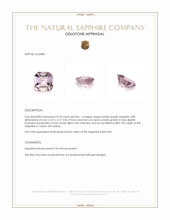 0.24 Ct. Pinkish Purple Sapphire from Ceylon (Sri Lanka) Appraisal
