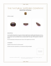 2.10 Ct. Pinkish Brown Sapphire from Ceylon (Sri Lanka) Appraisal