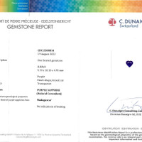 3.53 Ct. Purple Sapphire from Madagascar Scan Report