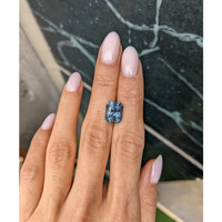 5.74 Ct. Greenish Blue Sapphire from Madagascar Life Style
