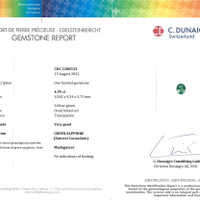 4.95 Ct. Green Sapphire from Madagascar Scan Report