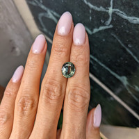 4.95 Ct. Green Sapphire from Madagascar Life Style
