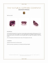 0.59 Ct. Pinkish Purple Sapphire from Ceylon (Sri Lanka) Appraisal
