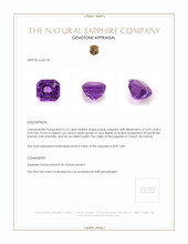 0.72 Ct. Purple Sapphire from Ceylon (Sri Lanka) Appraisal
