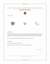 0.46 Ct. Peach Sapphire from Ceylon (Sri Lanka) Appraisal