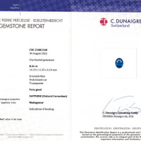 8.41 Ct. Greenish Blue Sapphire from Madagascar Scan Report
