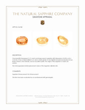 3.15 Ct. Peach Sapphire from Ceylon (Sri Lanka) Appraisal