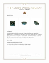 6.43 Ct. Bluish Green Sapphire from Ceylon (Sri Lanka) Appraisal