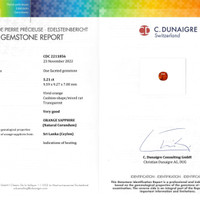 5.21 Ct. Orange Sapphire from Ceylon (Sri Lanka) Scan Report