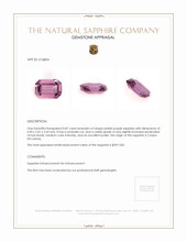 0.87 Ct. Pinkish Purple Sapphire from Ceylon (Sri Lanka) Appraisal