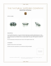 1.16 Ct. Bluish Green Sapphire from Ceylon (Sri Lanka) Appraisal