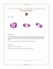 1.21 Ct. Pinkish Purple Sapphire from Ceylon (Sri Lanka) Appraisal