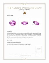 1.21 Ct. Pinkish Purple Sapphire from Ceylon (Sri Lanka) Appraisal
